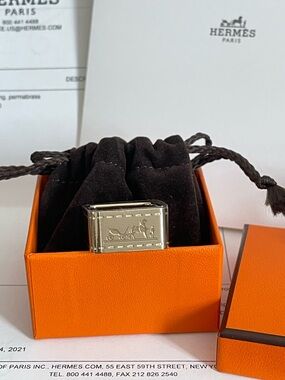 Hermès Bolduc Scarf Ring-Palladium Plated never worn